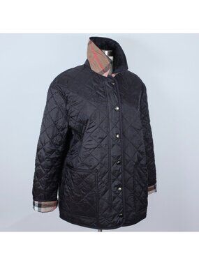 Recent Burberry sz XL field jacket coat quilted nova check lining black